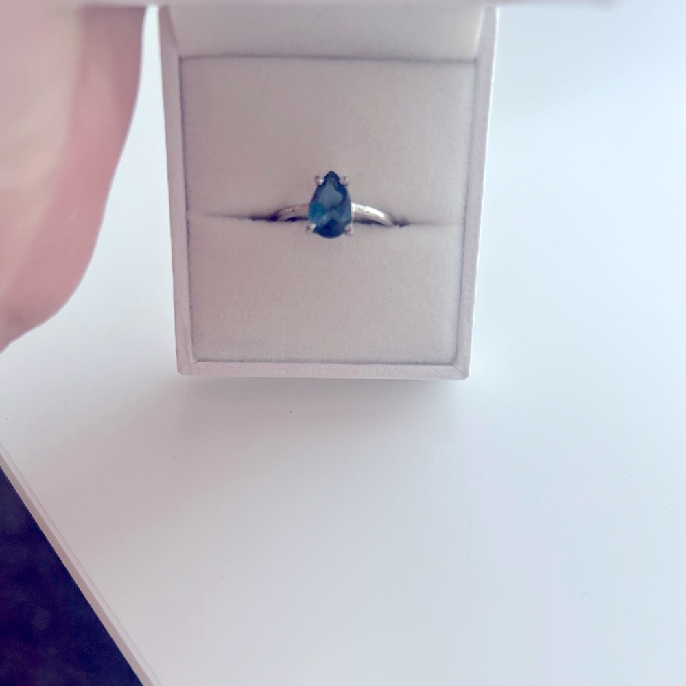 Blue Topaz pear shape ring